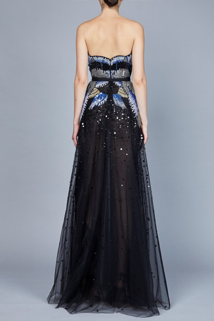 Shop Elie Saab Bead Embroidered Strapless Gown