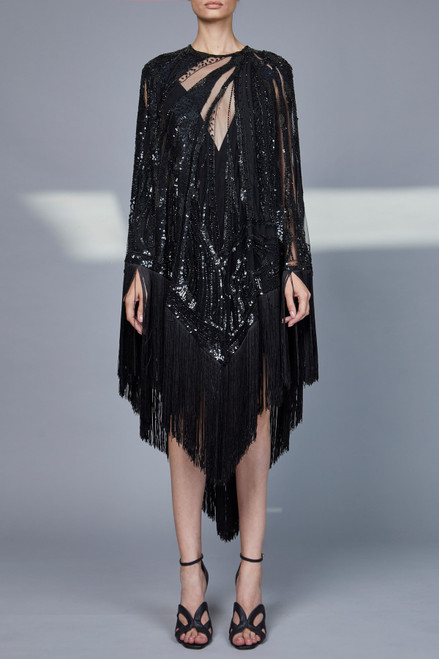 Shop Elie Saab Bead Embroidered Cape