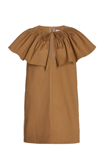 Shop Carolina Herrera Full Collar Mini Dress