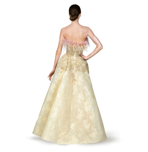 Shop O'blanc Feathered A-line Gown