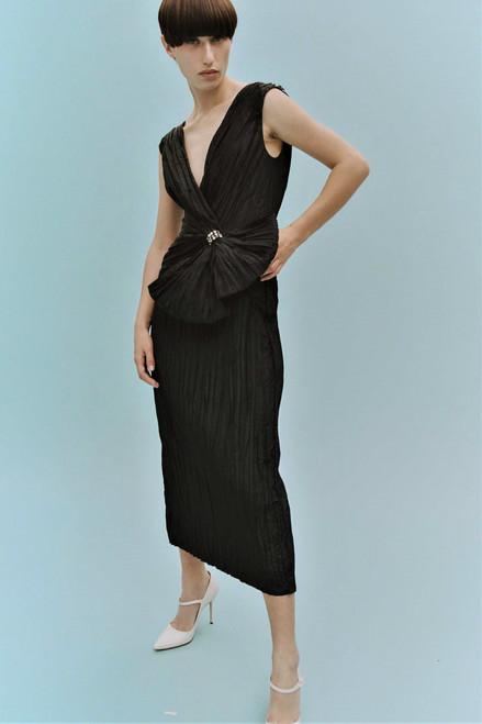 Shop Jason Wu Collection Pleated V-neck Cocktail Dress