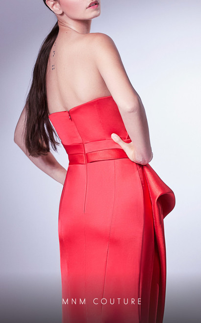 Shop Gaby Charbachy Strapless Draped Slit Gown