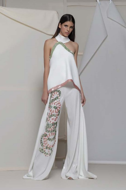 Isabel Sanchis Alme Embroidered Top And Palazzo Pants