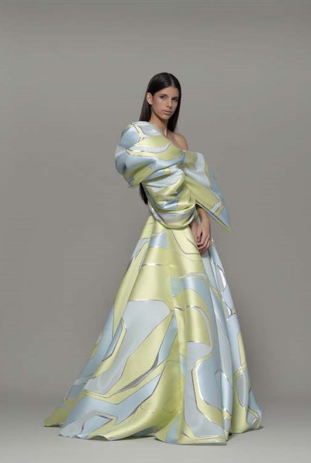 Shop Isabel Sanchis Albese One Shoulder Gown