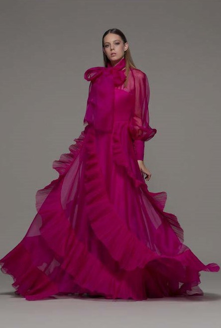 Isabel Sanchis Arosio Long Sleeve Gown