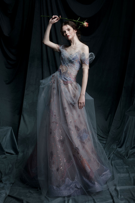 Tony Ward Sheer Illusion Long Sleeve Gown - District 5 Boutique