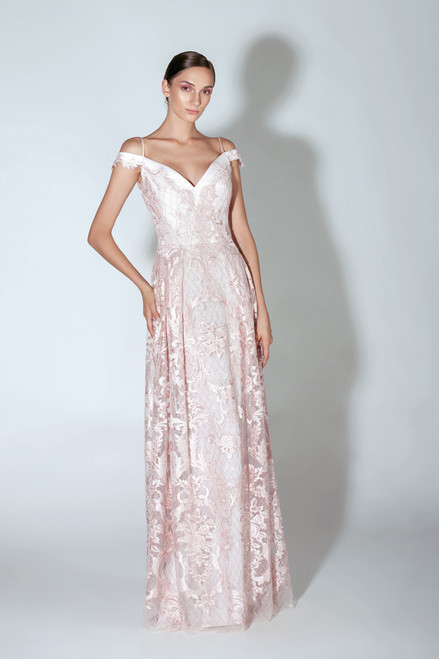 Beside Couture By Gemy Embroidered Lace Gown