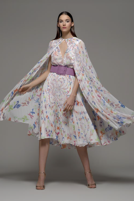 Isabel Sanchis Floral Pleated Midlan Dress