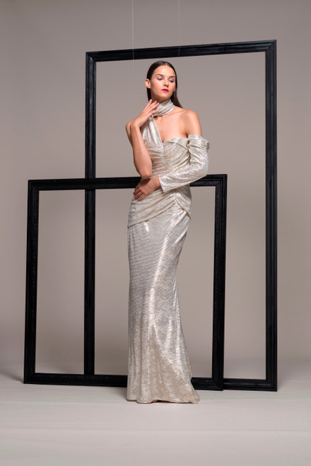 Shop Isabel Sanchis Asymmetrical Evening Gown