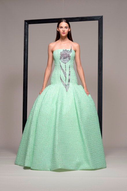 Isabel Sanchis Strapless Evening Ball Gown