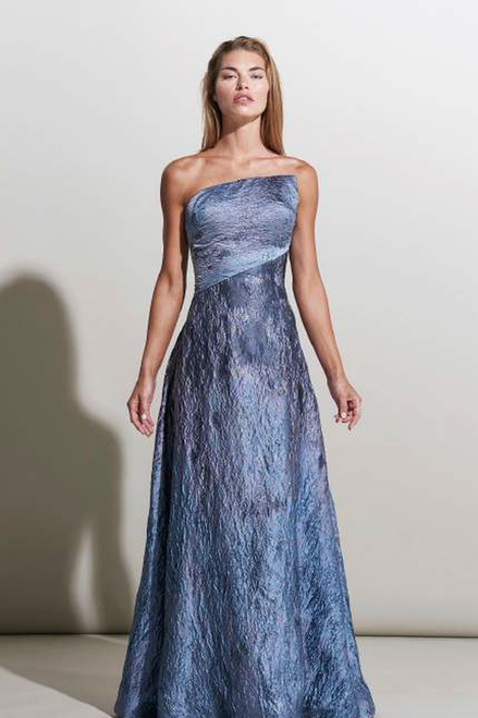 Shop Rene Ruiz Strapless Asymmetrical Evening Gown