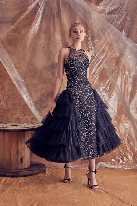 Shop Gatti Nolli By Marwan Antonia Sleeveless Lace Midi Dress