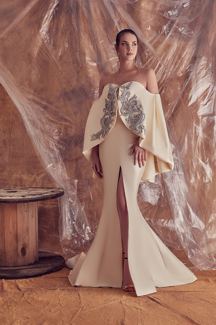 Gatti Nolli By Marwan Melanie Off Shoulder Mermaid Gown