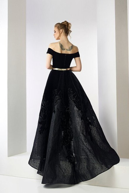 Shop Gatti Nolli By Marwan Thomasina Off Shoulder Velvet Gown