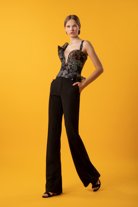 Gemy Maalouf Lace Top And Slim Pants