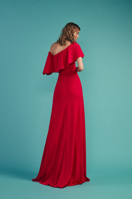 Shop Beside Couture By Gemy Ruffled One Shoulder Gown
