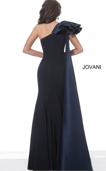 Shop Jovani One Shoulder Ruched Waist Evening Gown