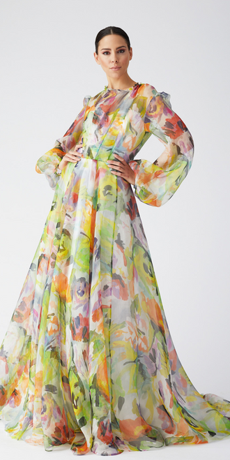 Long sleeve organza dress Clearance