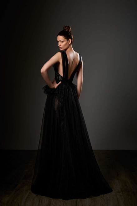 Shop Ziad Germanos A-line Sleeveless Gown