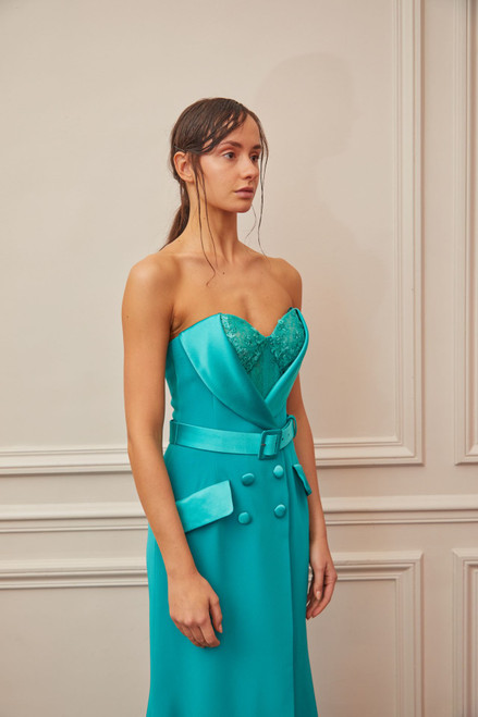 Shop Gatti Nolli By Marwan Belted Sweetheart Neck Slit Gown