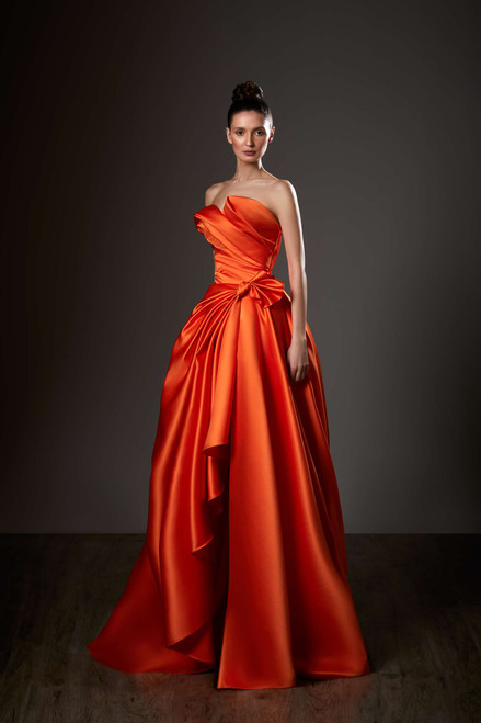 Shop Ziad Germanos Sculpted Sweetheart Neck Gown