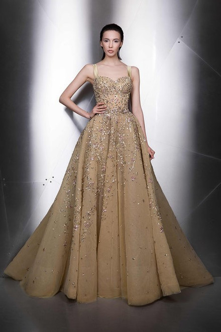 Shop Ziad Nakad Sleeveless Sweetheart Neck A-line Gown