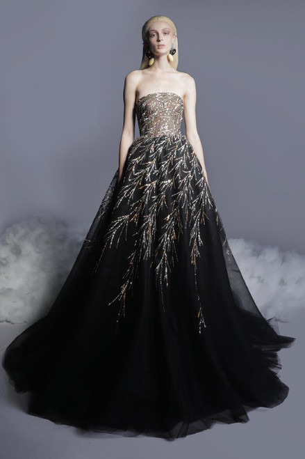 Shop Georges Hobeika Beaded Tulle Gown