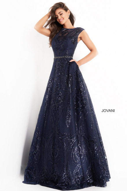 Shop Jovani Sequin Embellished A-line Gown