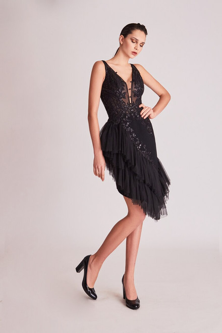 Shop Gatti Nolli By Marwan Sleeveless Ruffled Mini Dress