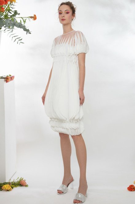 Shop Gemy Maalouf Full Voluminous 3d Laser-cut Dress