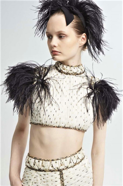 Feathered Top and Skirt