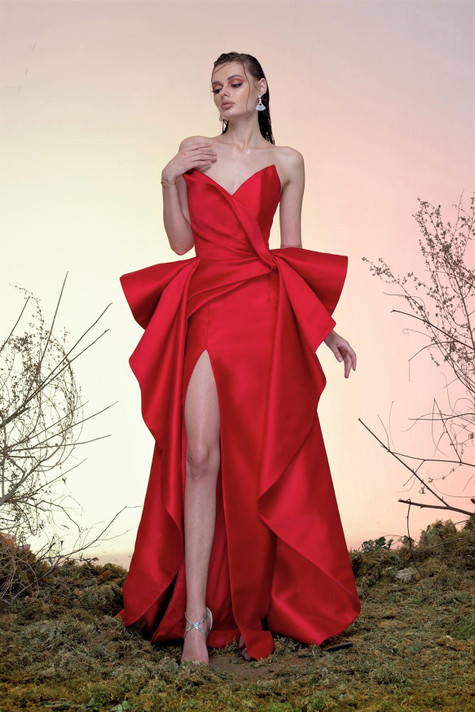 Mark Bumgarner Silk Gazar and Organza Gown - District 5 Boutique