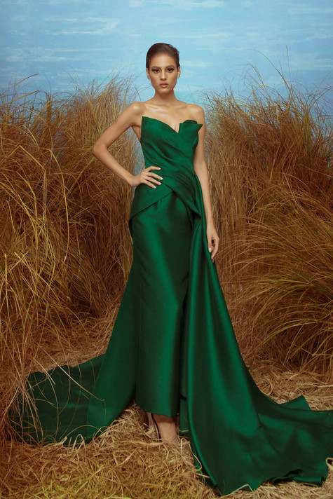 Strapless Silk Gazar  Gown