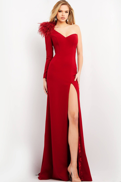 One Shoulder Long Sleeve  Gown