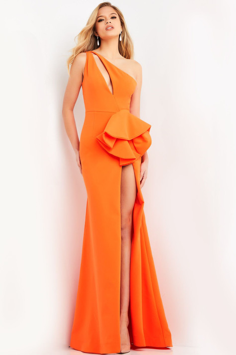 One Shoulder High-Slit Gown