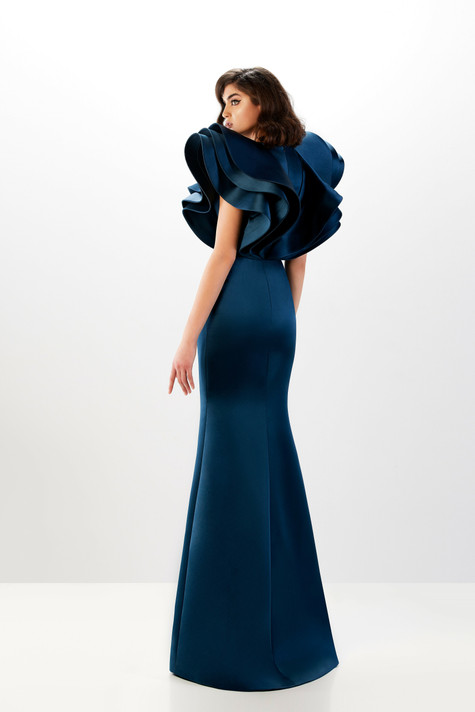 Oversized Ruffle Sleeves Gown