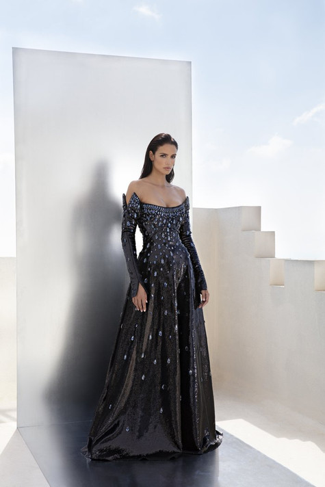 Long Sleeve A-Line  Gown