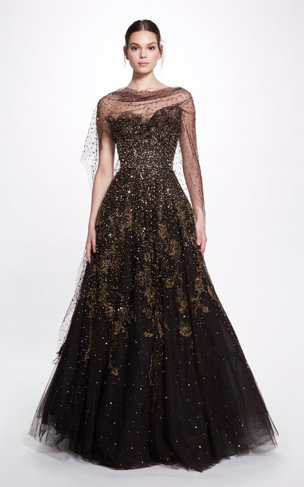 Sequin Ballgown with Shall