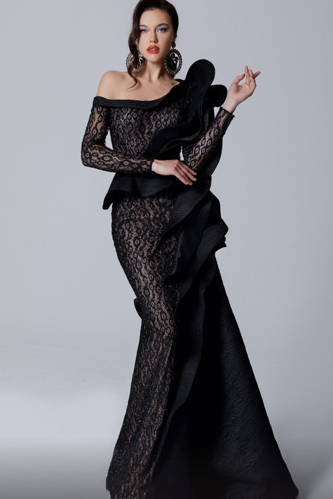 Long Sleeve Lace Gown