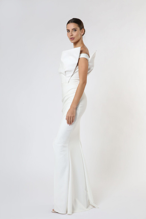 White Crepe Gown