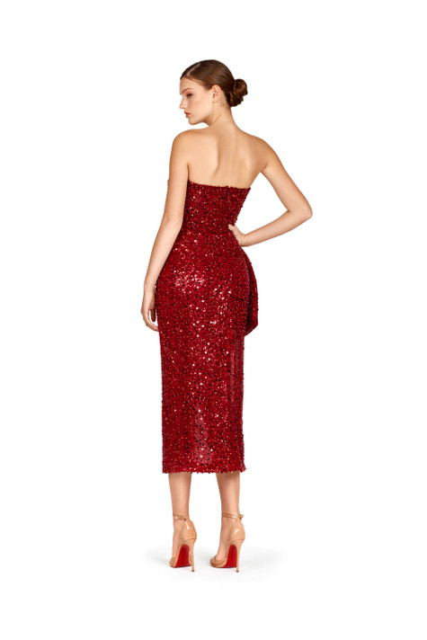 Red Sequin Cocktail Dress