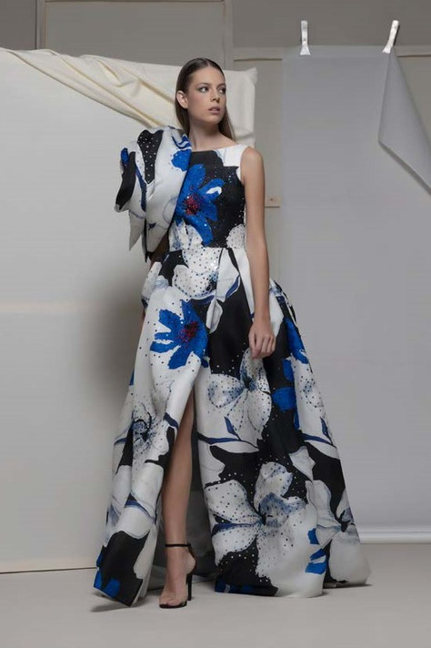 Ascrea Sleeveless Floral Gown