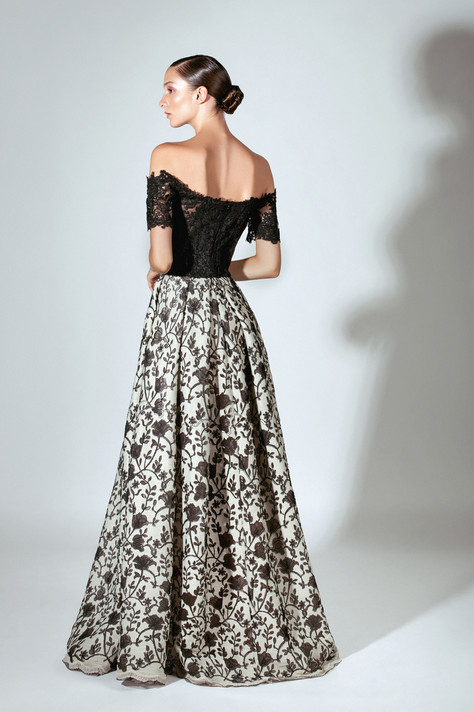 Off the Shoulder/ Floral Skirt Gown