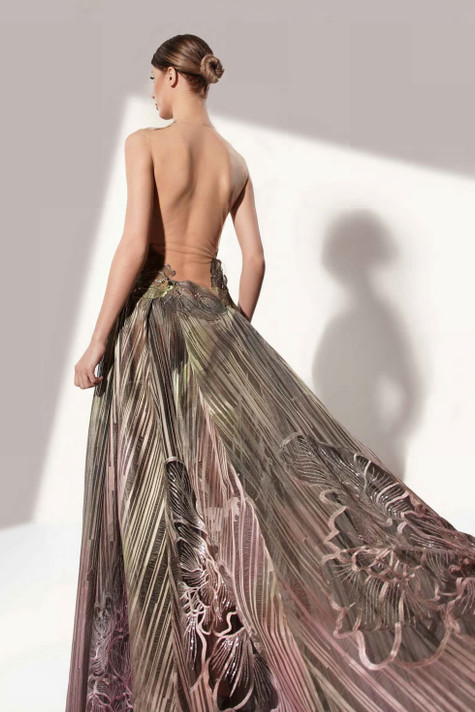 A-Line Striped Gown