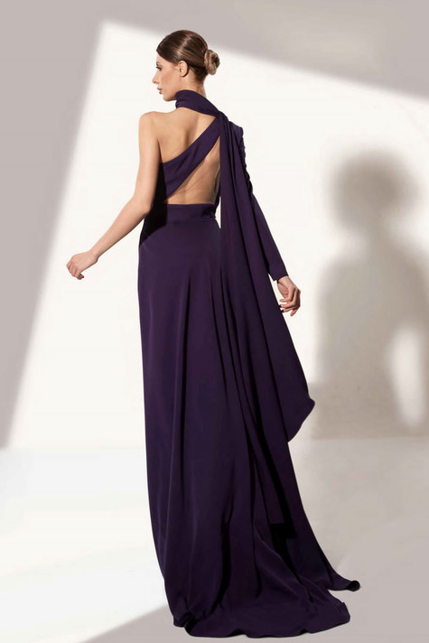 Asymmetrical Purple Gown
