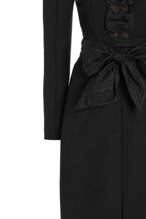 Puff Long Sleeve Collar Column Dress