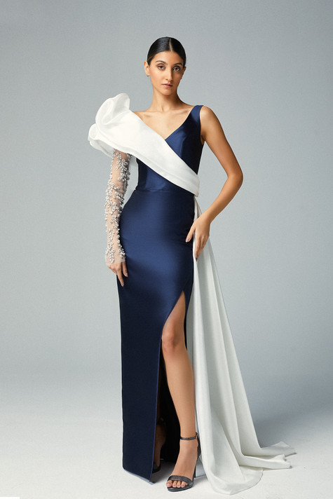 One Sleeve Fitted Gown