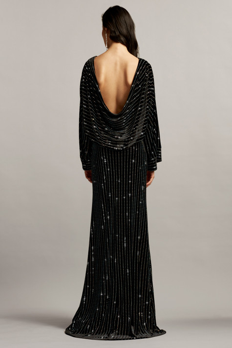 Kimono Sleeve Stretch Velvet Gown