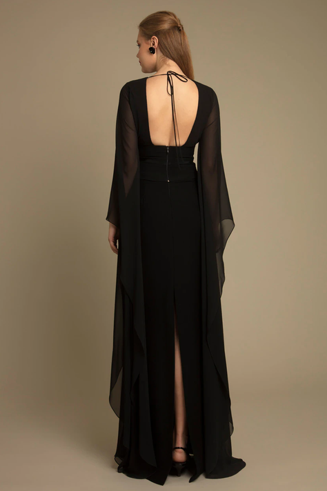 V-Neckline Slim Gown