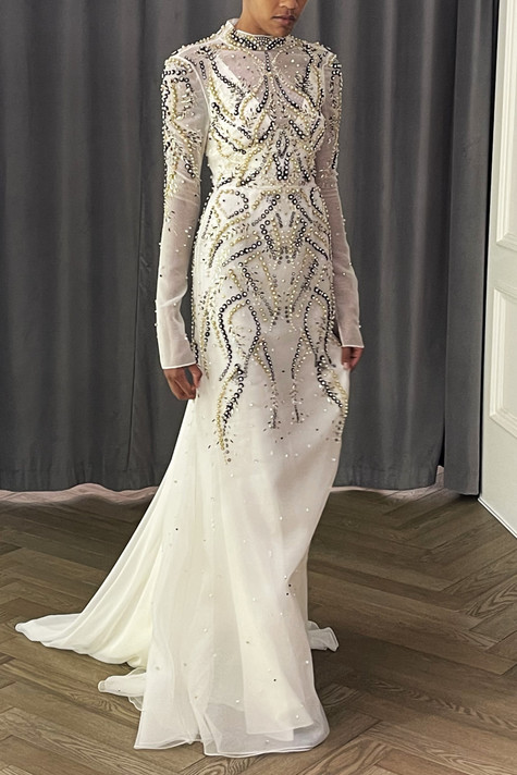 Satin And Silk Organza Wedding Dress | Cocomelody®